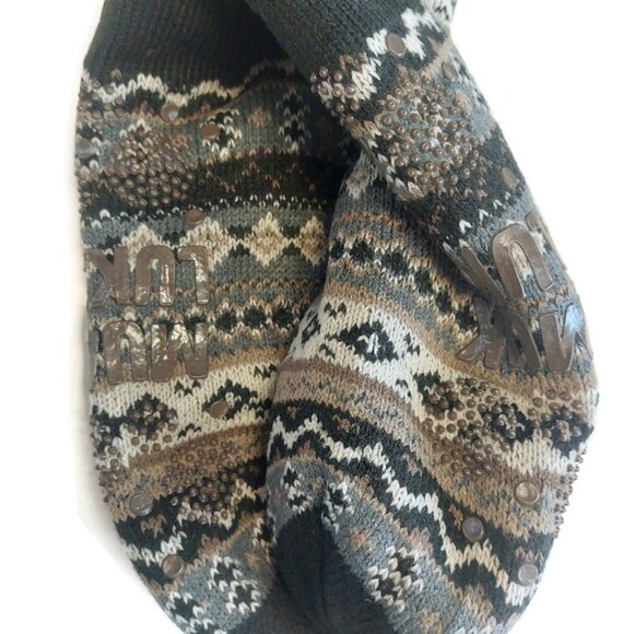 MUK LUKS Mens Cabin Socks L/XL Shoe Size 11/13 Black Multi-Color Warm and Cozy - Picture 4 of 4